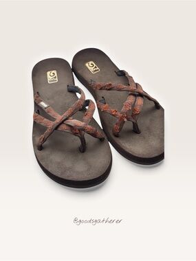 Teva Mush Women’s Size 10 Strappy Sandals Brown Rust Flip Flops